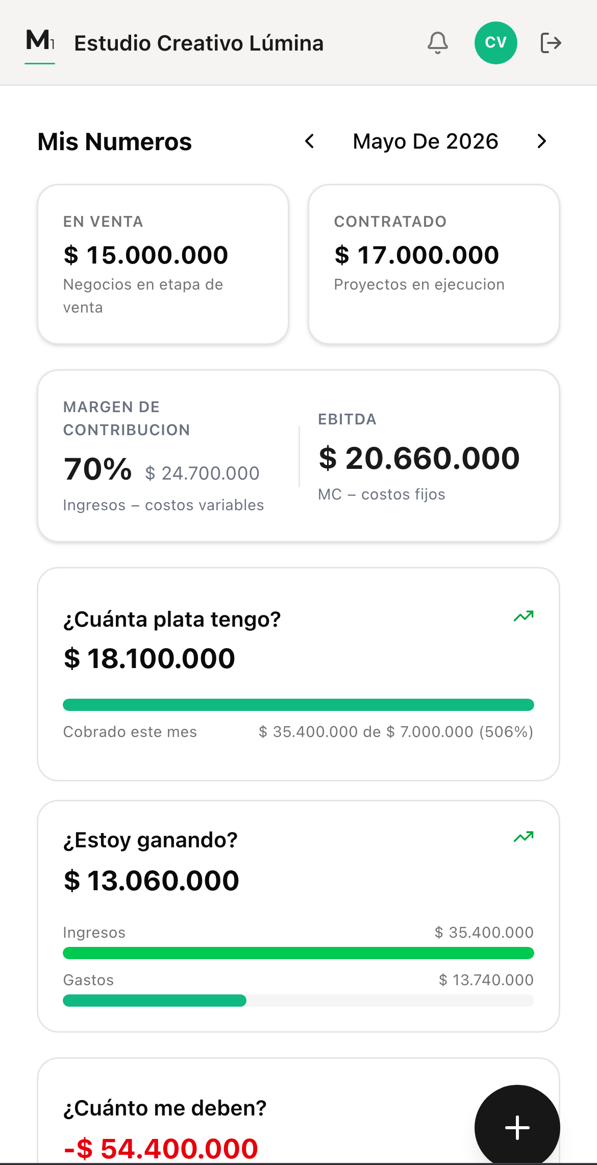 MéTRIK ONE, Mis Números desde el celular